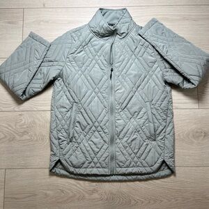 Voyager Puffer Jacket Size Small Gray Full Zip Diamond Design Small/chico